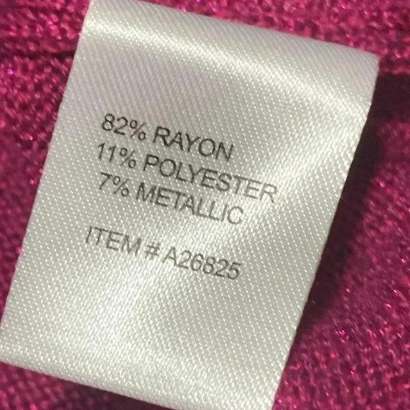 Woman’s Appleseeds pink metallic shiny cowl neck sweater top shirt blouse - Picture 10 of 11